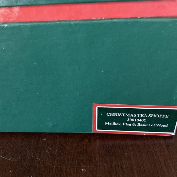 Mailbox, Flag and Basket of Wood - Folk Art Villages Christmas Tea Shoppe - Picture 4 of 8